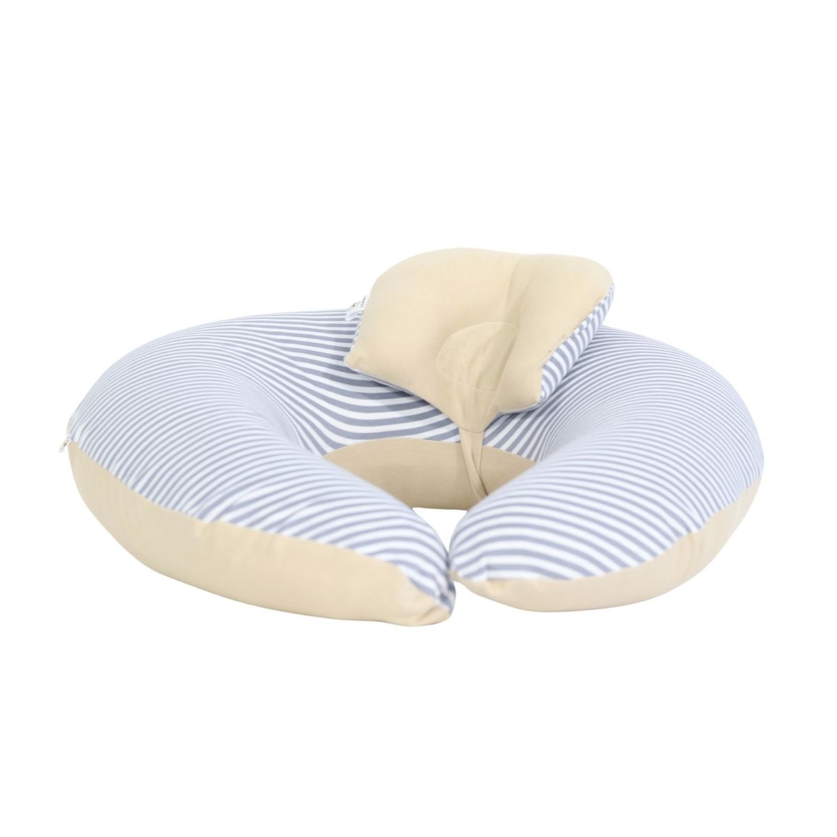 ACOLCHONADITOS - COJIN DE LACTANCIA ACOLCHONADITOS - BEIGE CON RAYAS PLOMAS