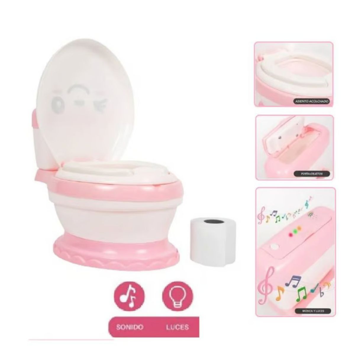 GENERICO - Inodoro Bacin De Entrenamiento Musical Para Niños Rosado