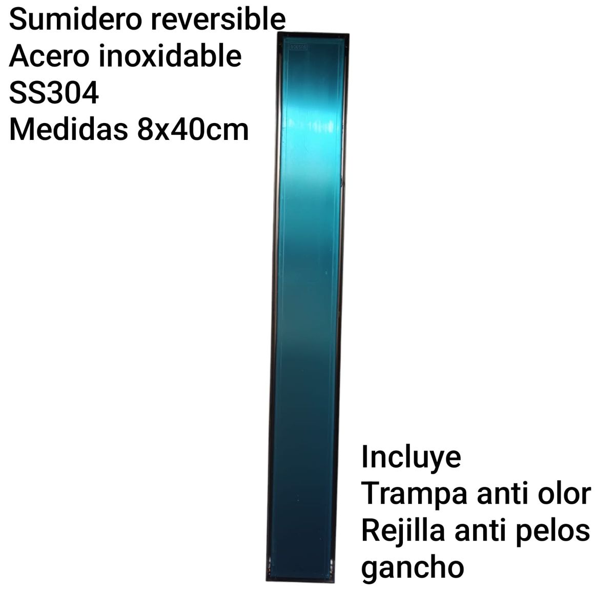 GENERICO - Sumidero Desagüe Lineal Reversible 8x40cm Acero Inoxidable SS304