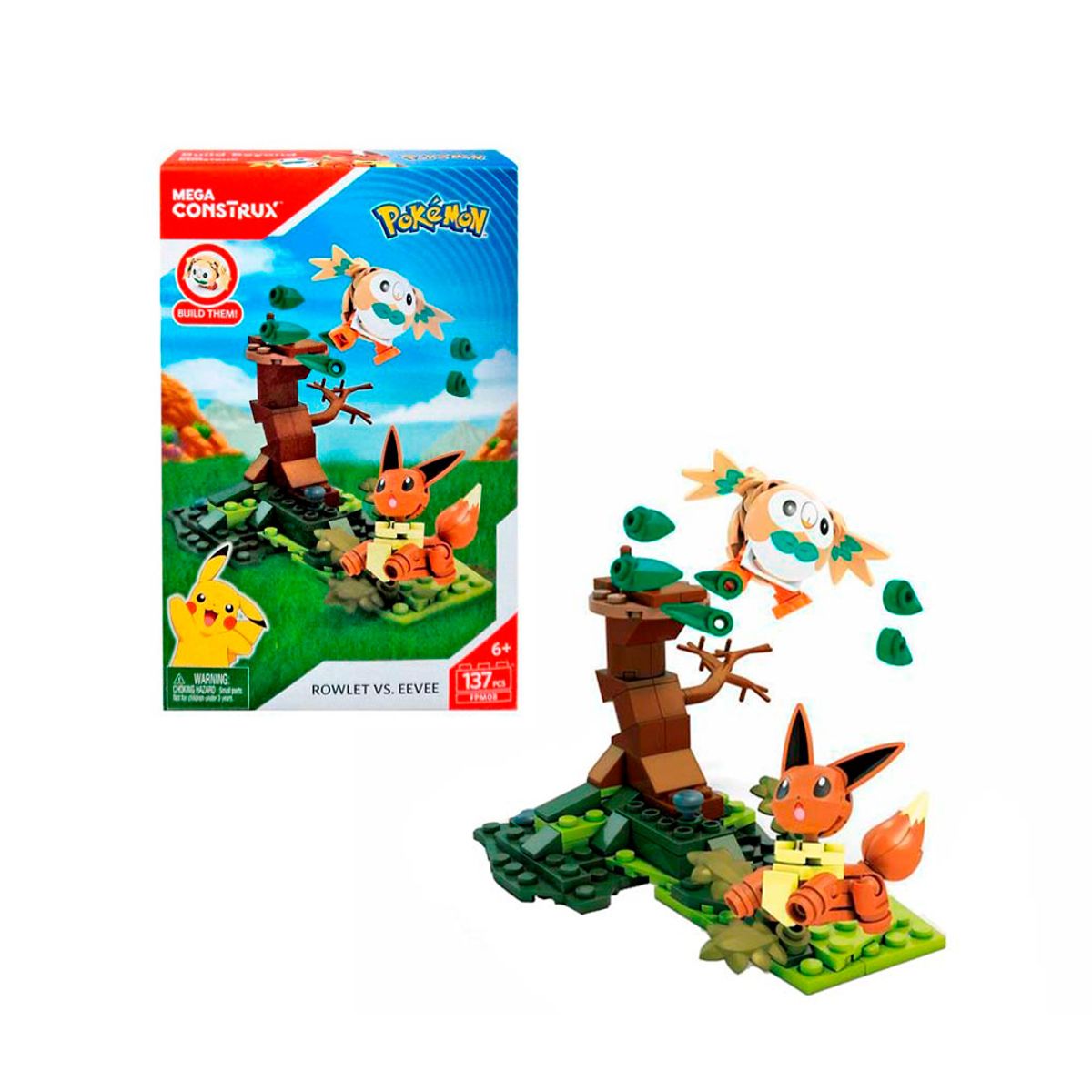 POKEMON - Pokemon Mega Construx Rowlet vs Eevee 137 Piezas