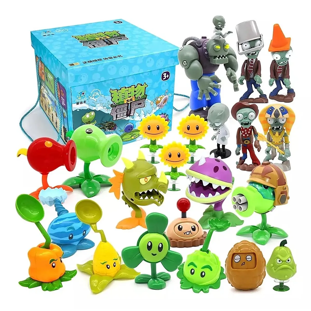 GENERICO - Set 22 Figuras Plantas vs Zombies 2 Kit Completo