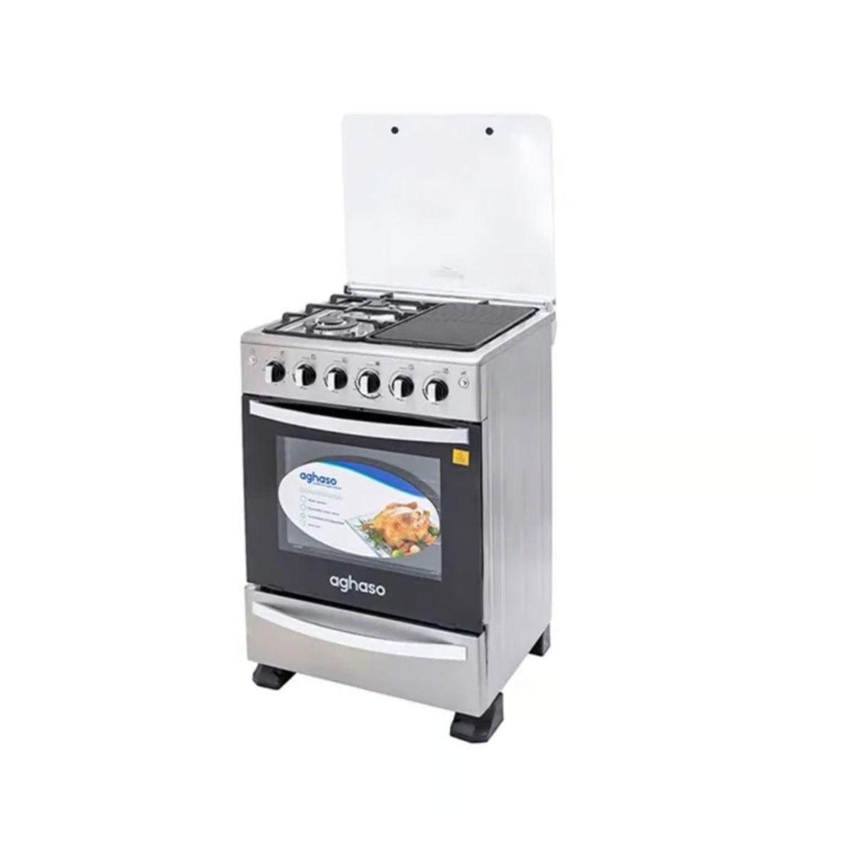 AGHASO - COCINA AGHASO 4 HORNILLAS CON DORADOR Y ROSTICERO COC-AGH01