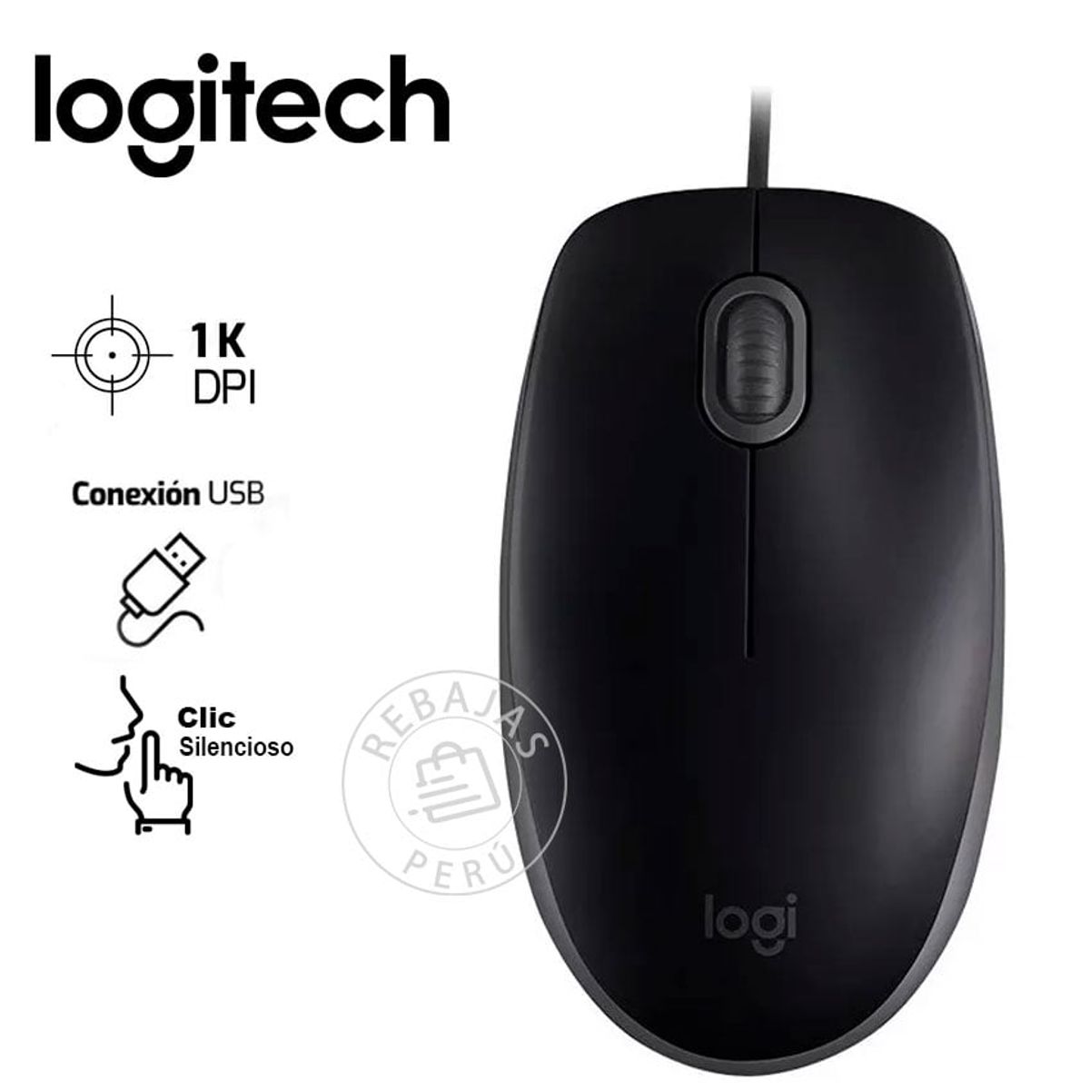 LOGITECH - Logitech M110 Silent Confort y Silencio en Cada Clic  Ratón Óptico USB