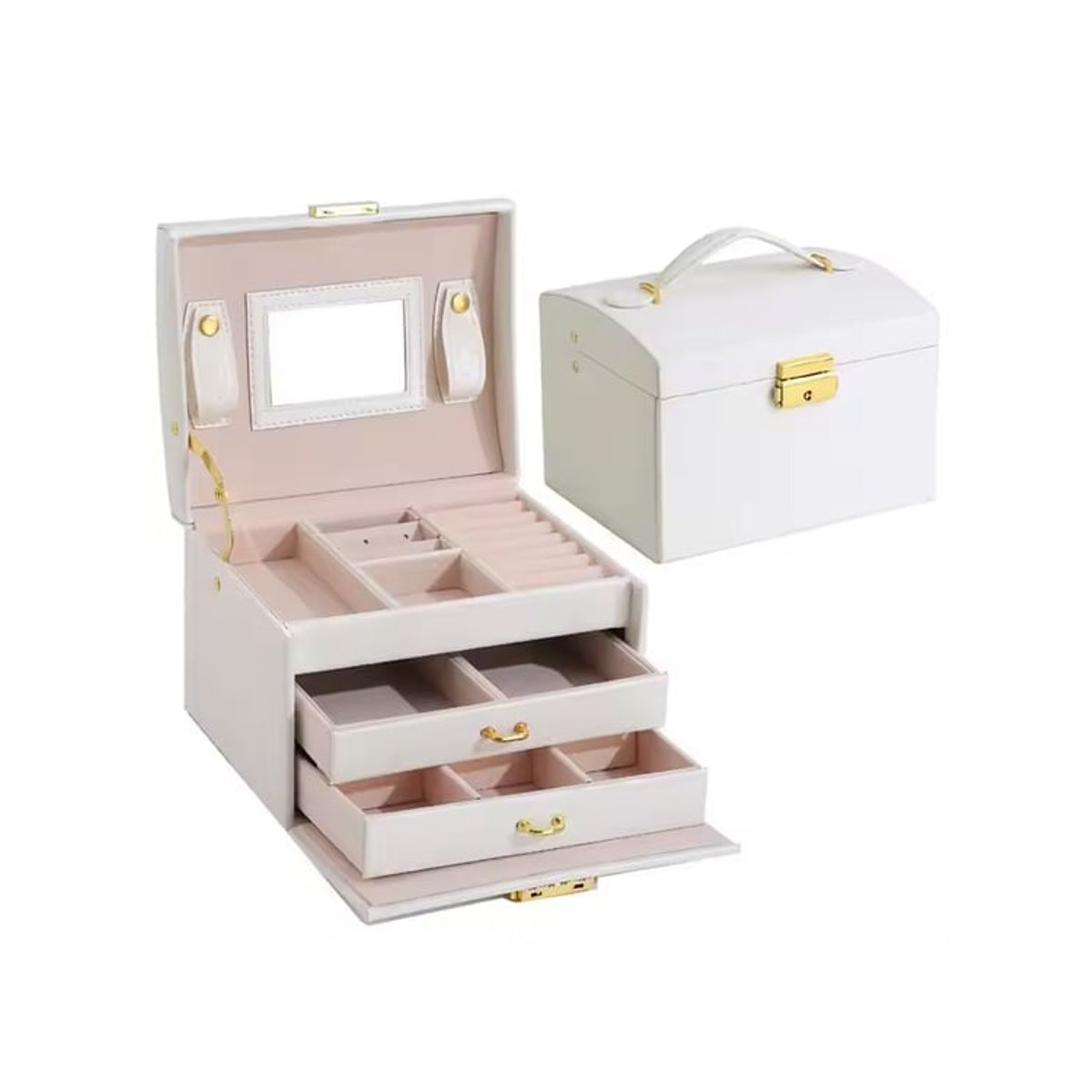 GENERICO - Joyero Organizador Grande De Pu Color Marfil