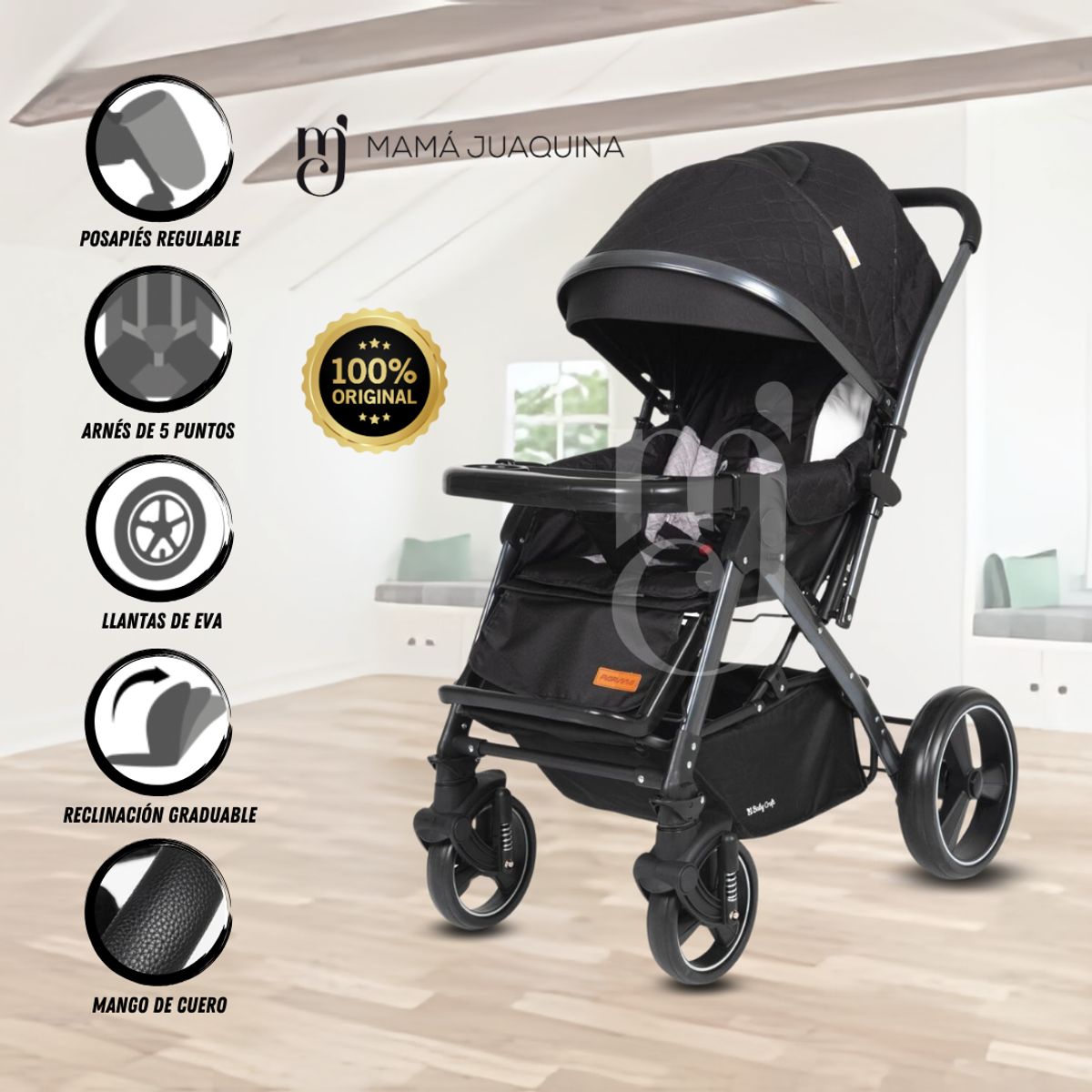 BABY - Coche Cuna de Lujo «BABY PARMAX» Black