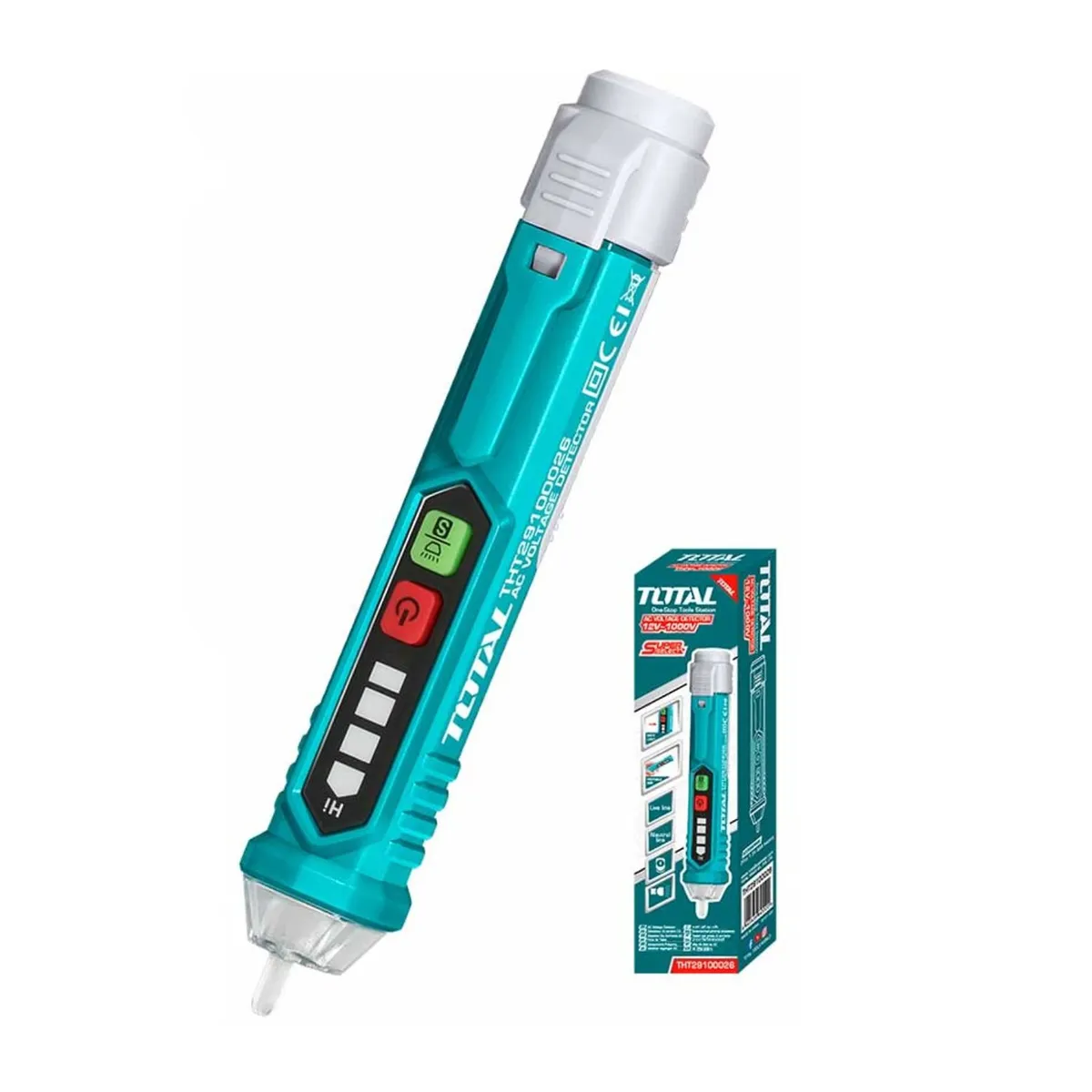 TOTAL TOOLS - DETECTOR DE VOLTAJE 12-1000V TOTAL SIN CONTACTO CORRIENTE TURQUESA