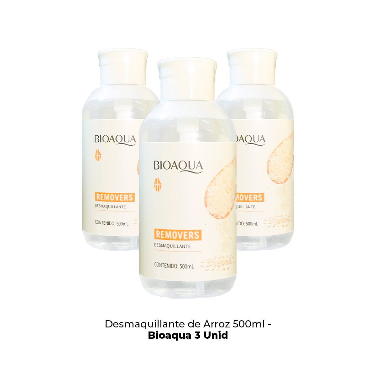 BIOAQUA - Desmaquillante de Arroz 500ml - Bioaqua 3 und