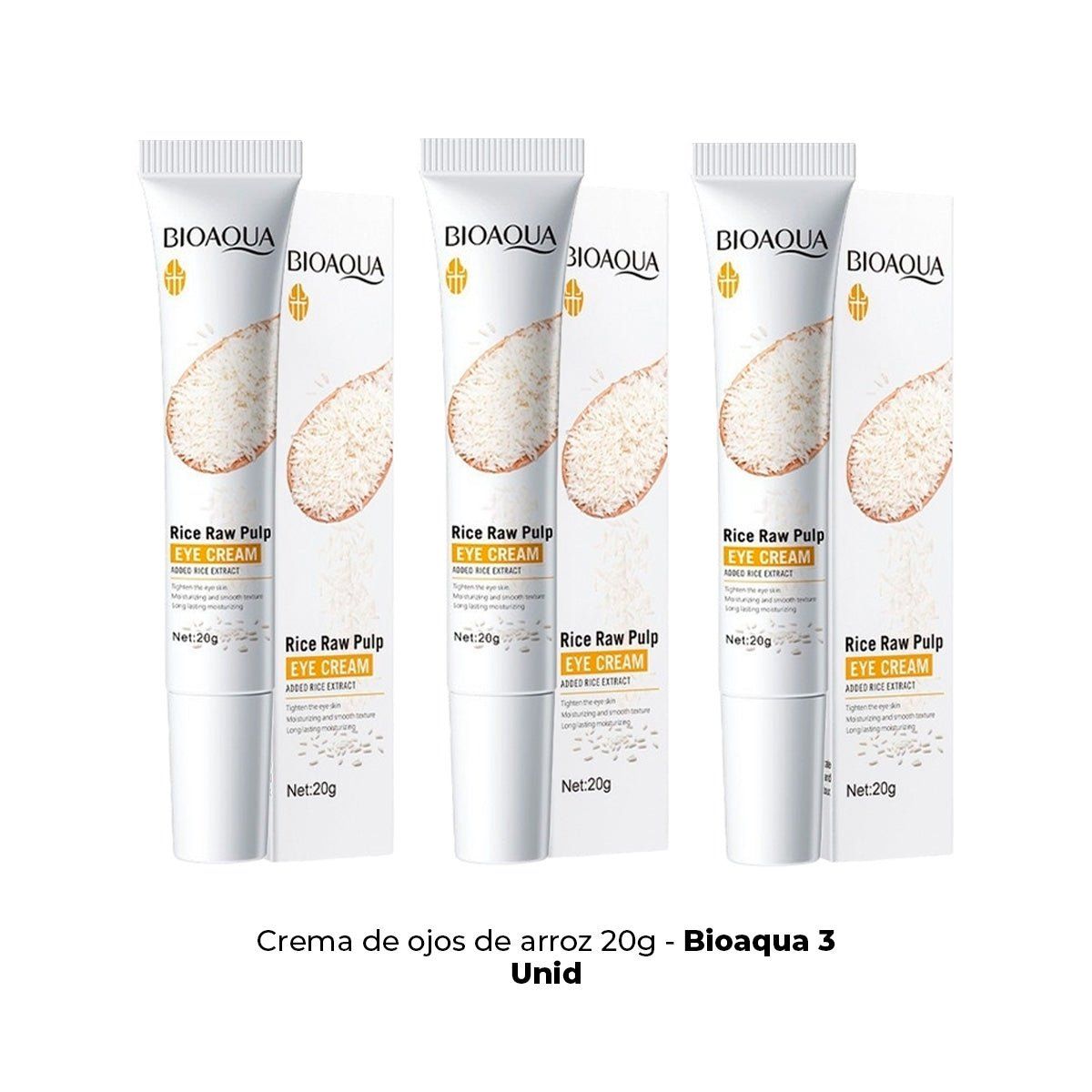 BIOAQUA - Crema de Ojos de Arroz 20g - Bioaqua 3 und