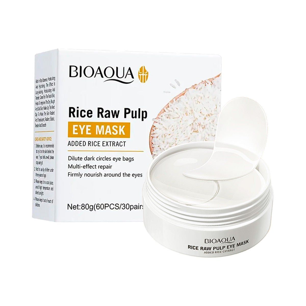 BIOAQUA - Mascarilla para Ojos de Arroz 60 piezas - Bioaqua 1 und
