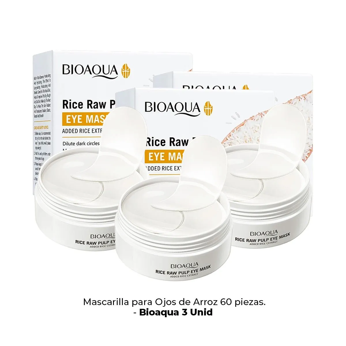 BIOAQUA - Mascarilla para Ojos de Arroz 60 piezas - Bioaqua 3 und