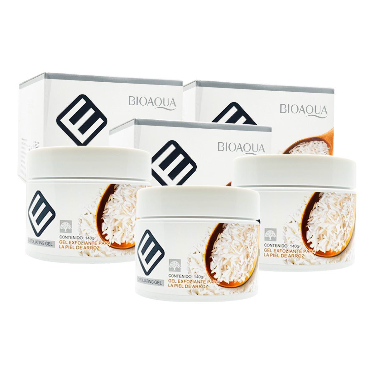 BIOAQUA - Exfoliante Gel de Arroz 140g - Bioaqua 3 und