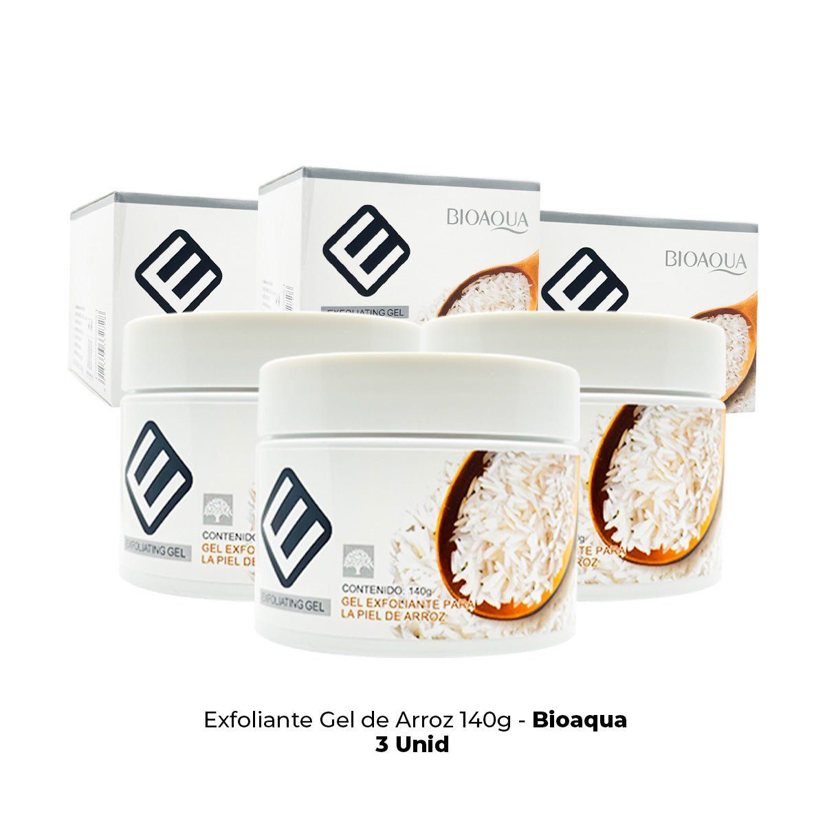 BIOAQUA - Exfoliante Gel de Arroz 140g - Bioaqua 3 und