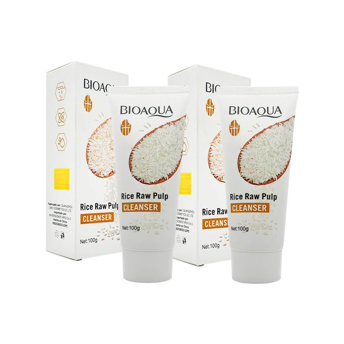 BIOAQUA - Limpiador Facial de Arroz 100g Antiarrugas - Bioaqua 2 und