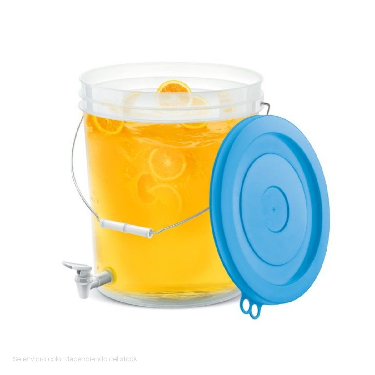 POLINPLAST - Balde Transparente 16L con Caño y Tapa de Color