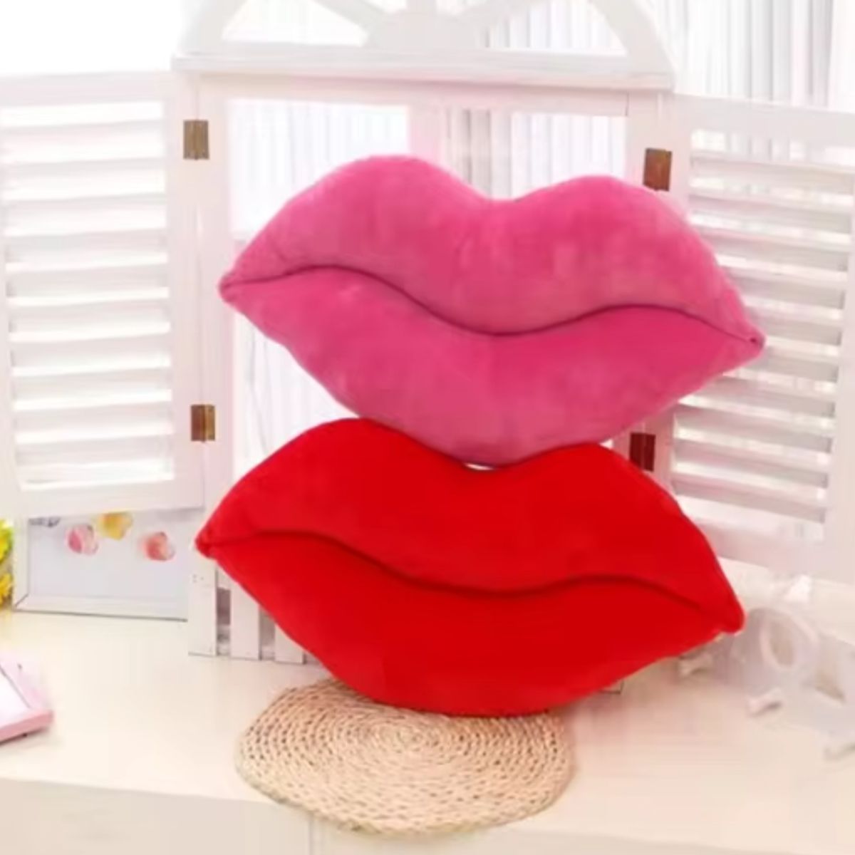 GENERICO - Cojín Forma De Beso Labios Calidad Amor  de 50,30cm