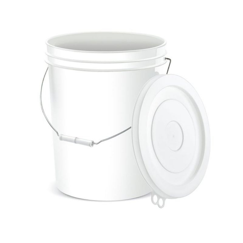 POLINPLAST - Balde Blanco 20L con Tapa y Asa Resistente