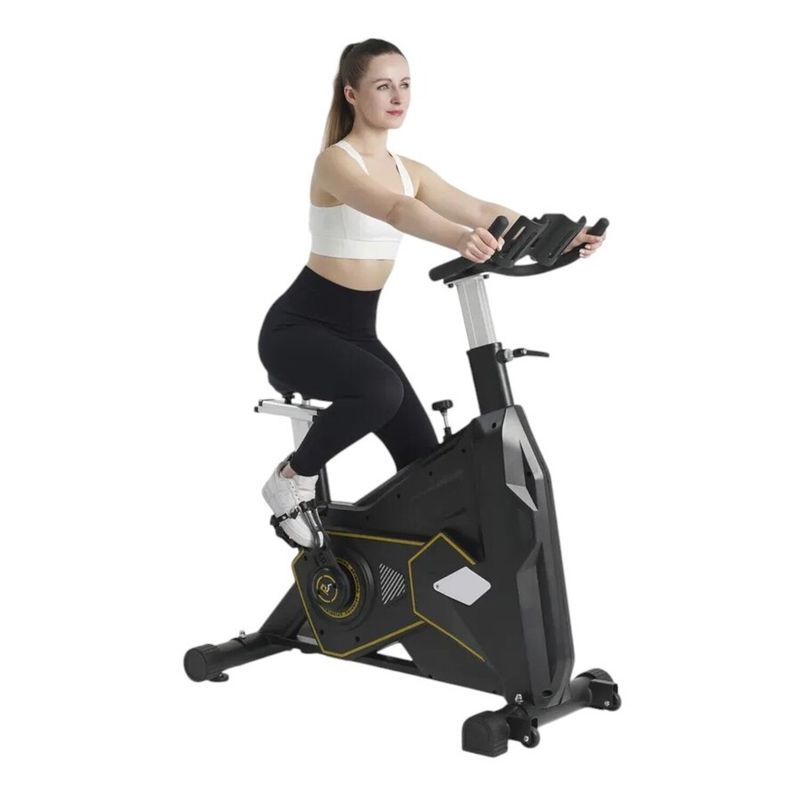 ALPHA GYM - BICICLETA SPINNING PROFESIONAL VOLANTE 18 KG BLACK