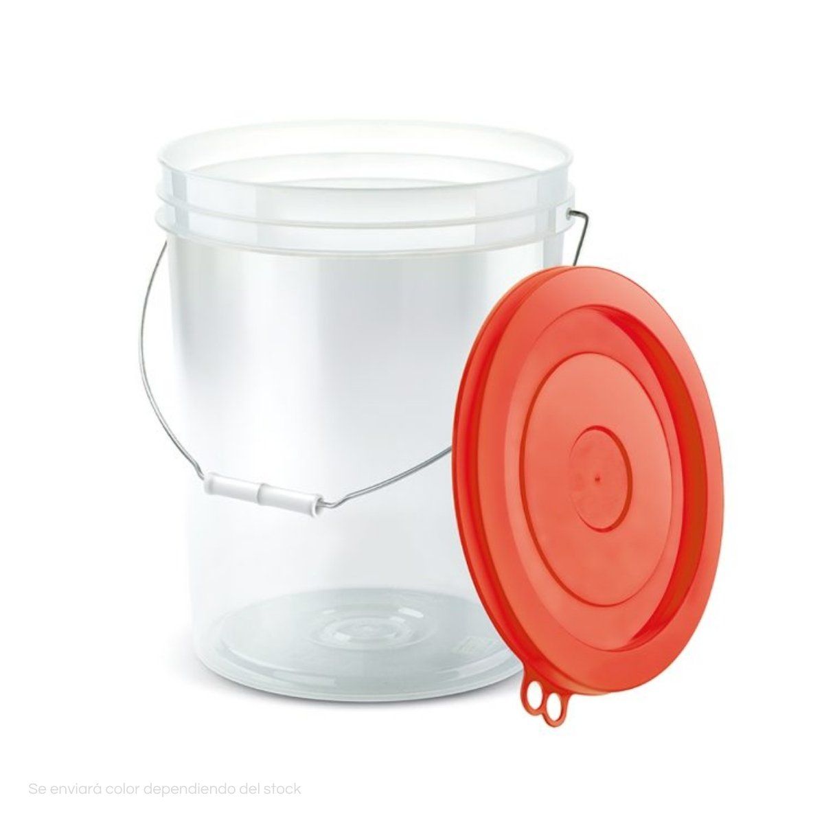 POLINPLAST - Balde Transparente 20L con Tapa de Color