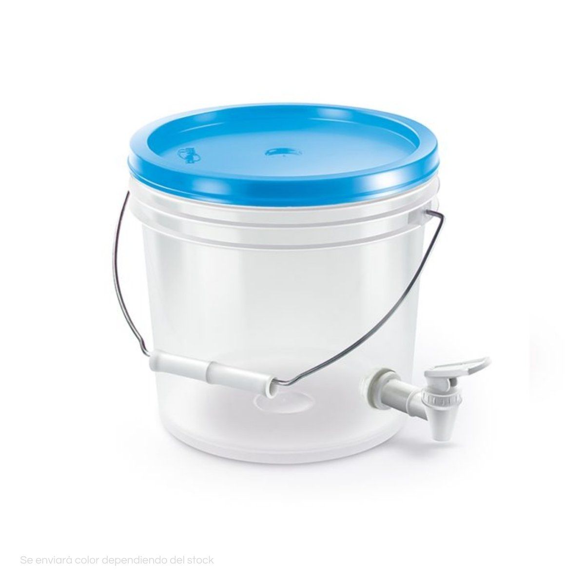 POLINPLAST - Balde Transparente 4L con Caño y Tapa de Color