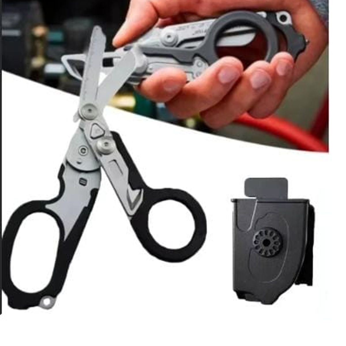 GENERICO - Tijeras de trauma multifuncionales 6 en 1 plegable