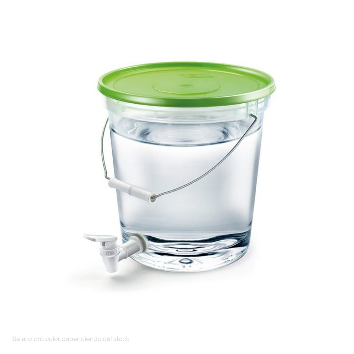 POLINPLAST - Balde Transparente 8L con Caño y Tapa de Color