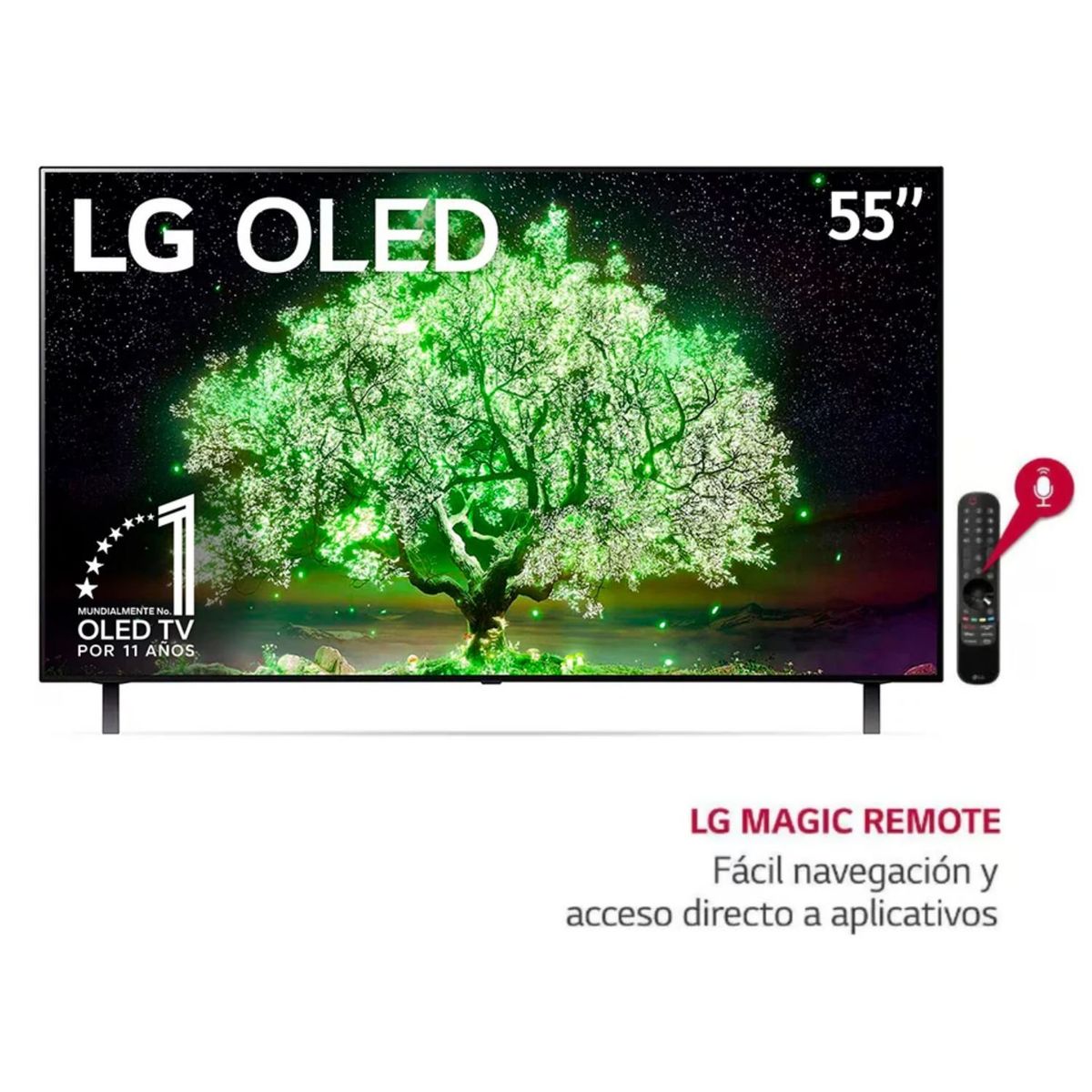 LG - Televisor LG OLED 55 A1 Smart TV 4K con ThinQ AI OLED55A1PSA