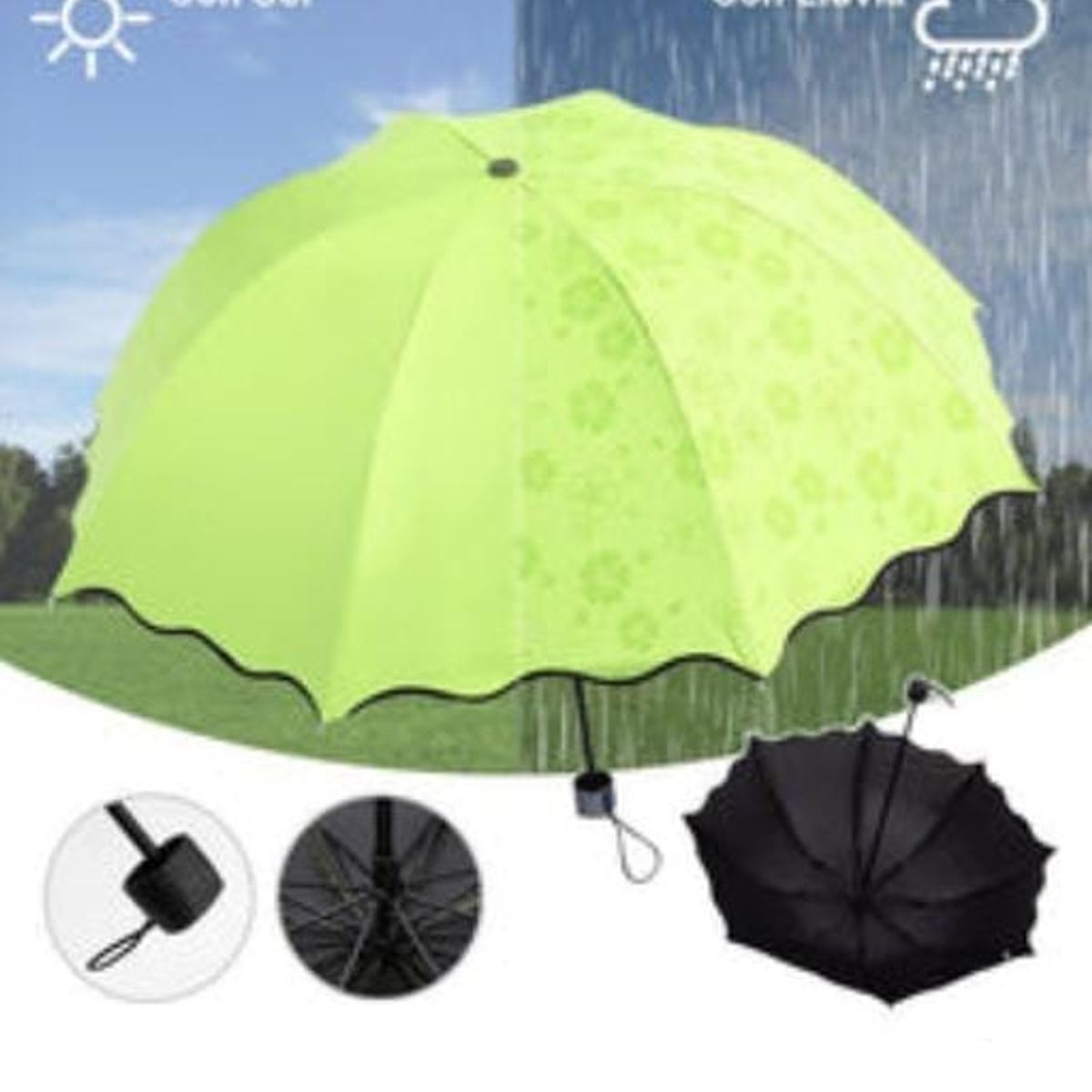 GENERICO - Sombrilla Mágica Cambia Color Agua Protección Filtro UV