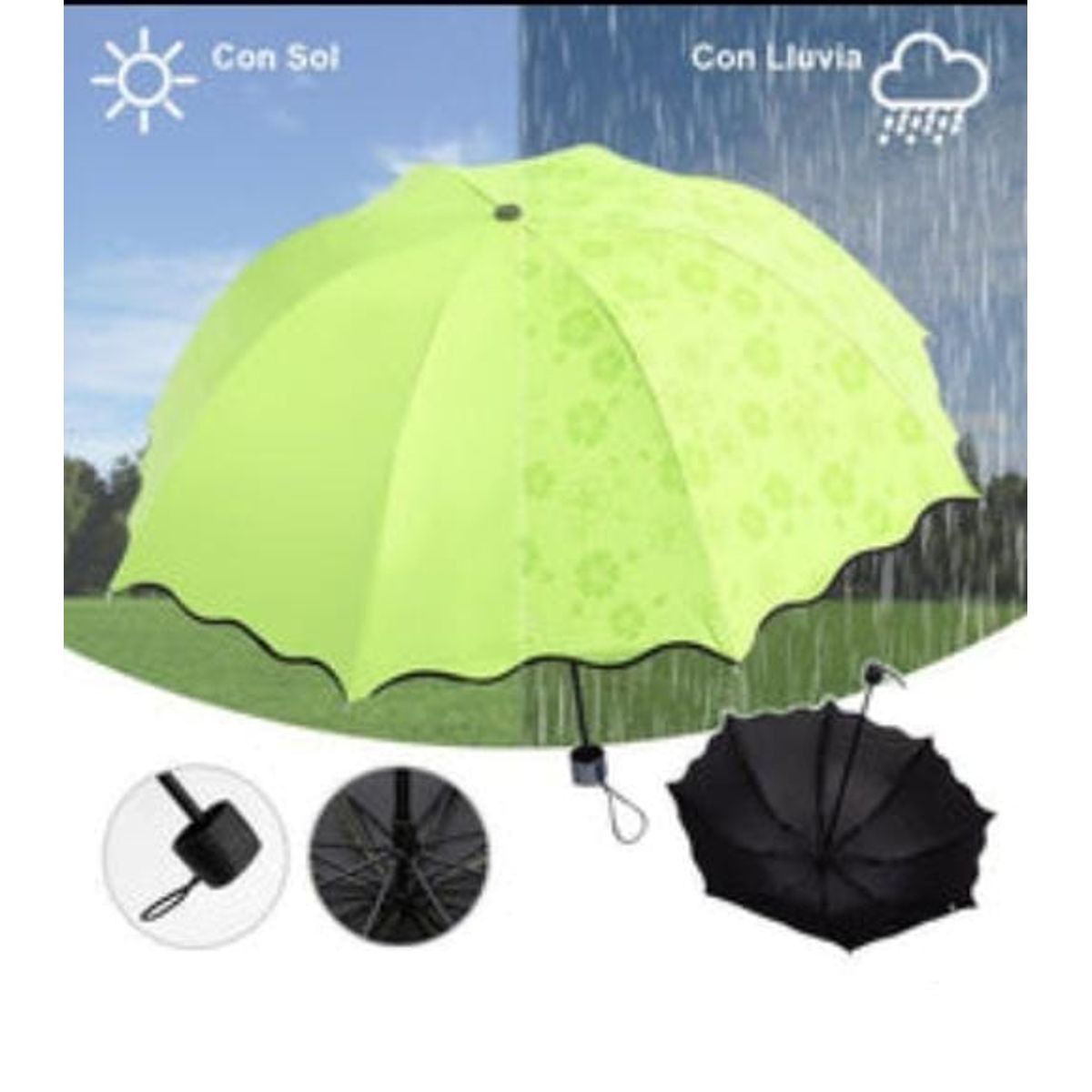 GENERICO - Sombrilla Mágica Cambia Color Agua Protección Filtro UV