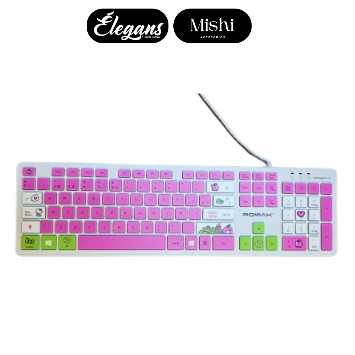 ROMAX - Teclado Hello Kitty con cable Romax TPT0015 Elegans