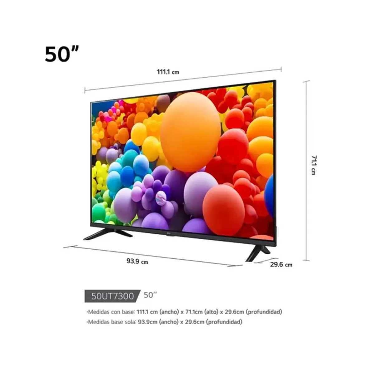 LG - Televisor LG 50 Pulg. LED Smart TV 4K UHD con ThinQ AI 50UT7300