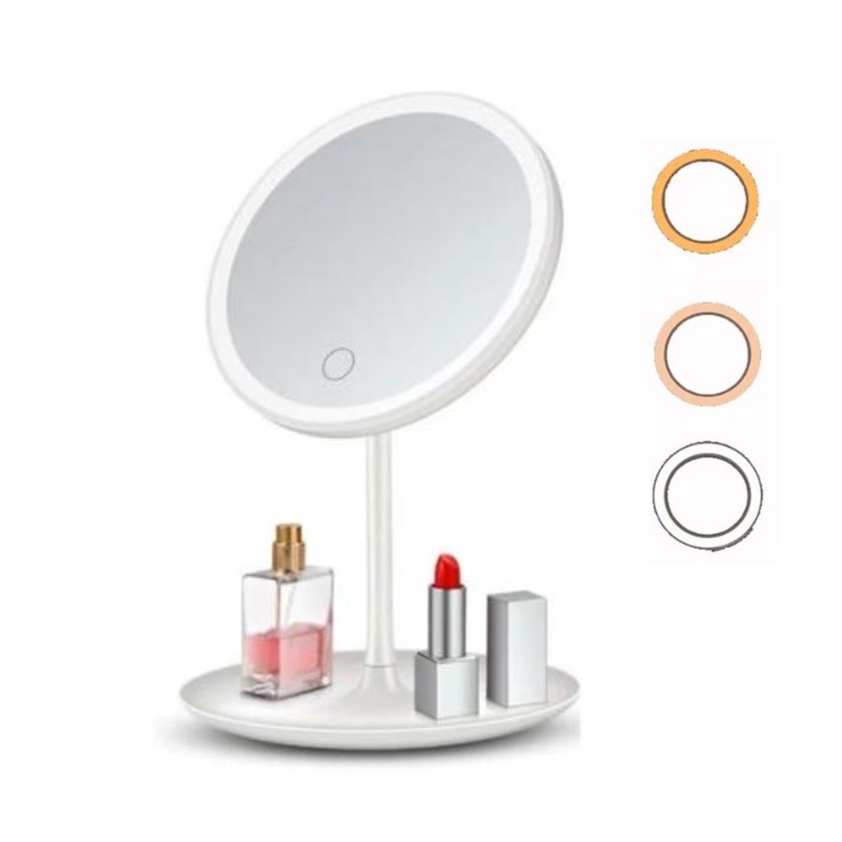 GENERICO - Espejo de Maquillaje Recargable con 3 tonos de luz