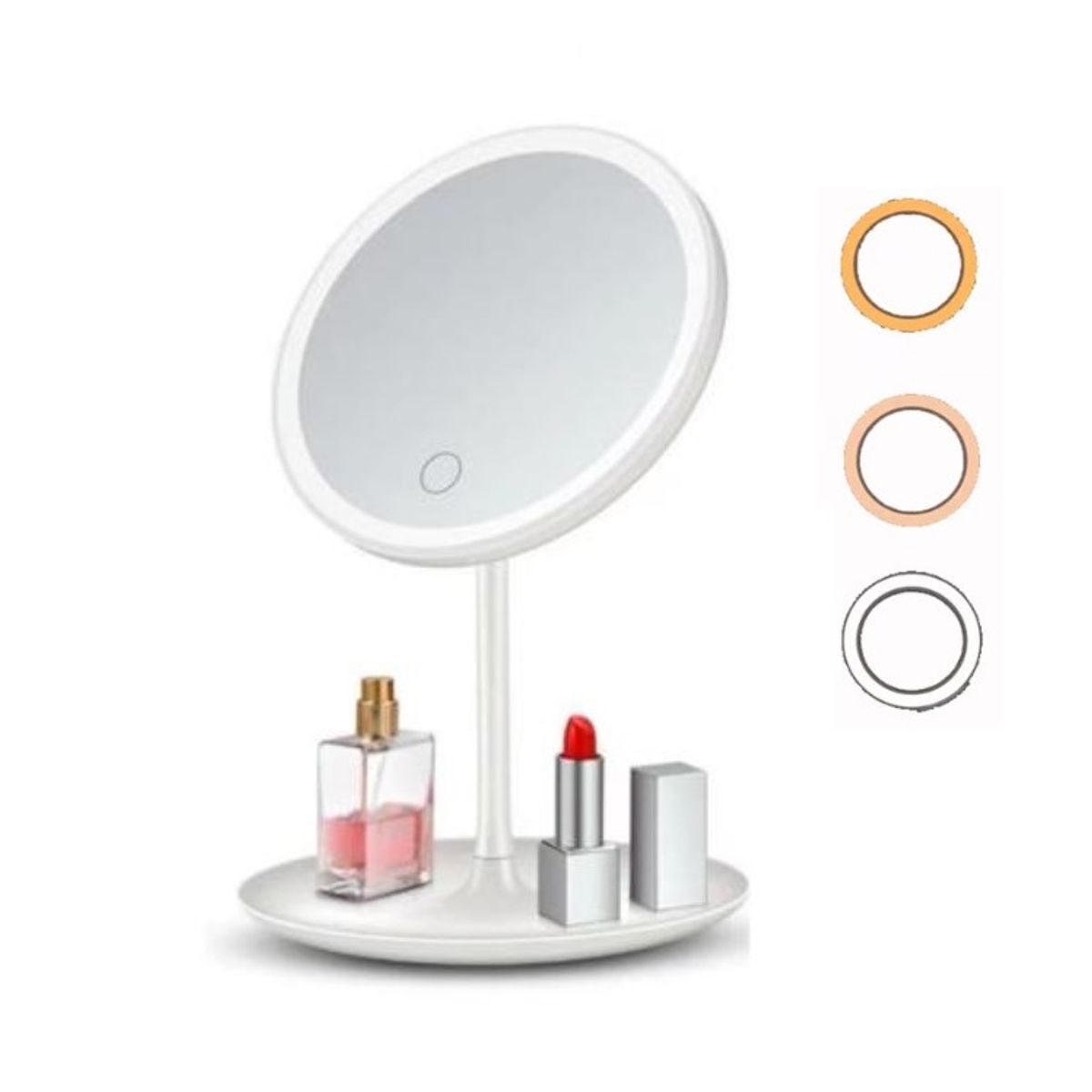 GENERICO - Espejo de Maquillaje Recargable con 3 tonos de luz