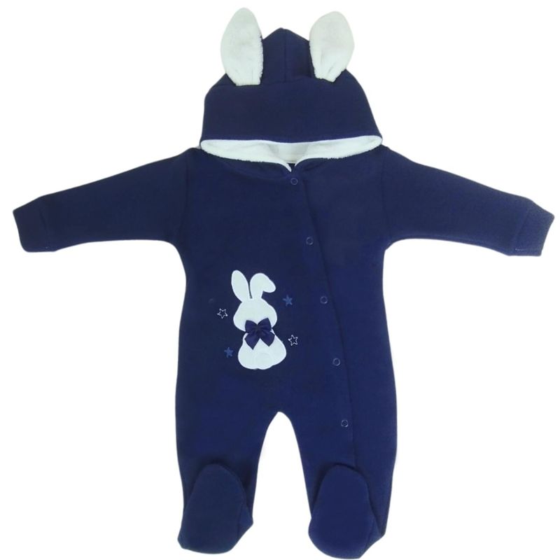 GENERICO - Enterizo Bebé con Capucha y Orejas de Conejo Azul