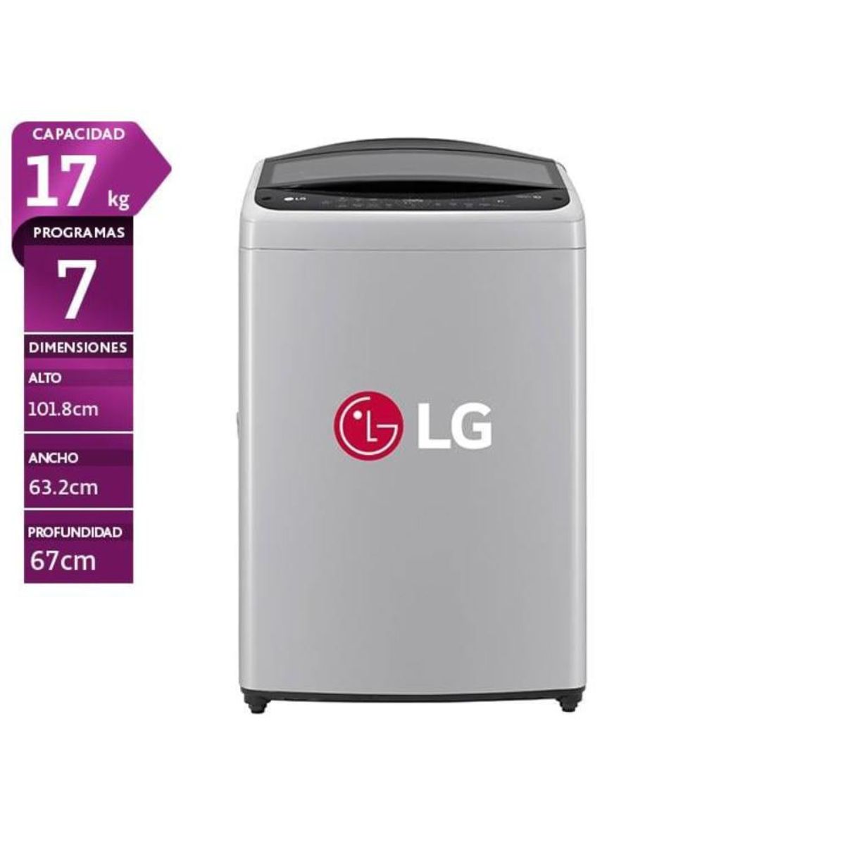LG - Lavadora LG Carga Superior WT17DV6T AI DD Inteligencia Artificial 17 Kg