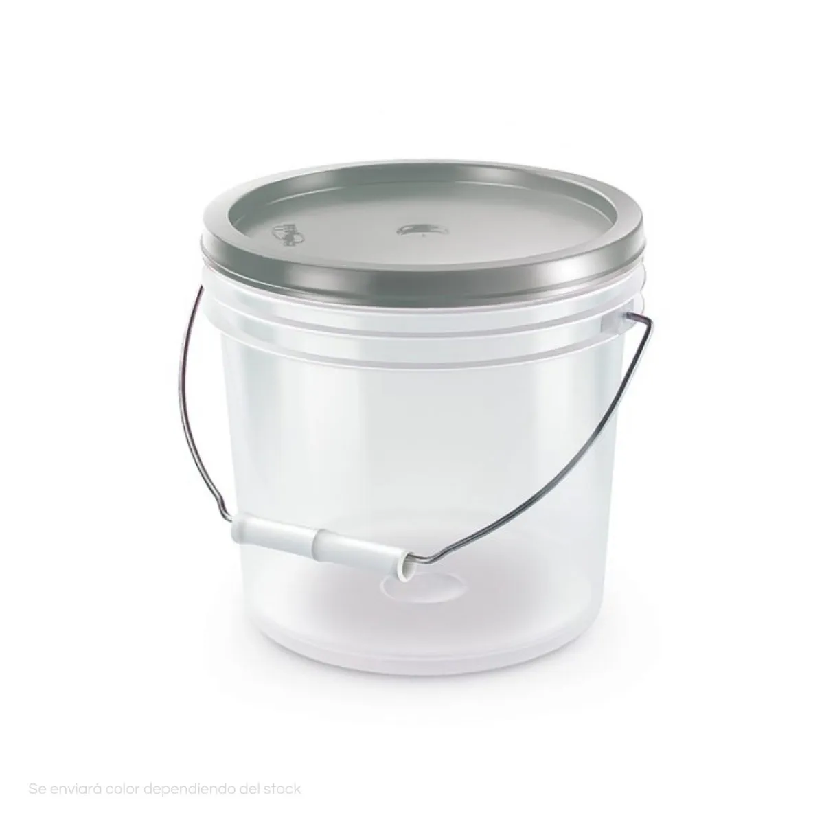 POLINPLAST - Balde Transparente 4L con Caño y Tapa de Color