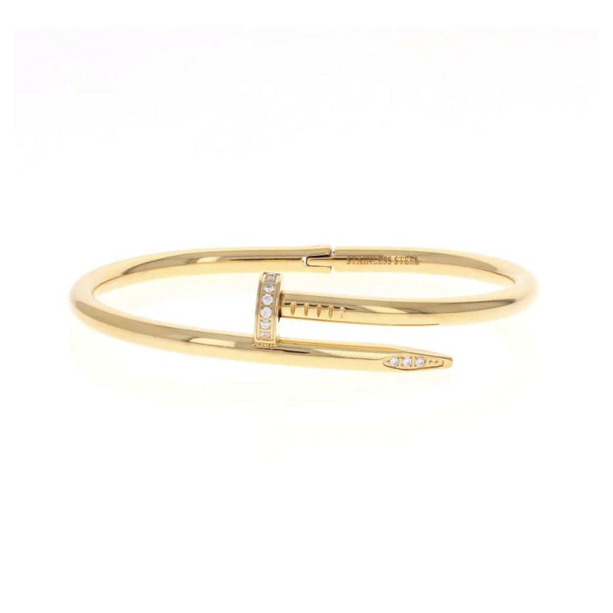 GENERICO - Pulsera Clavo con zircón Dorado