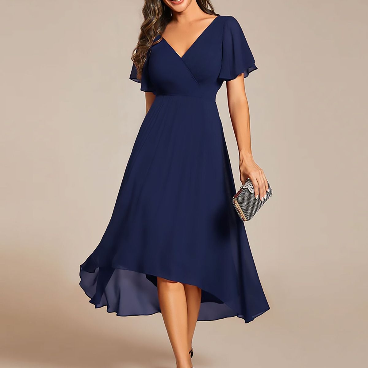 GENERICO - Vestido largo azul gasa