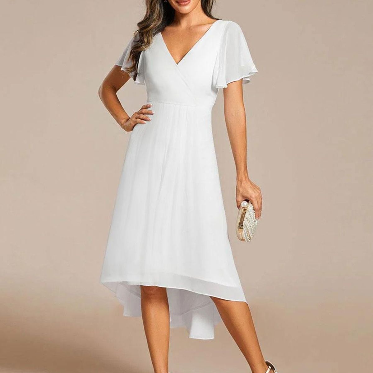 GENERICO - Vestido largo blanco gasa