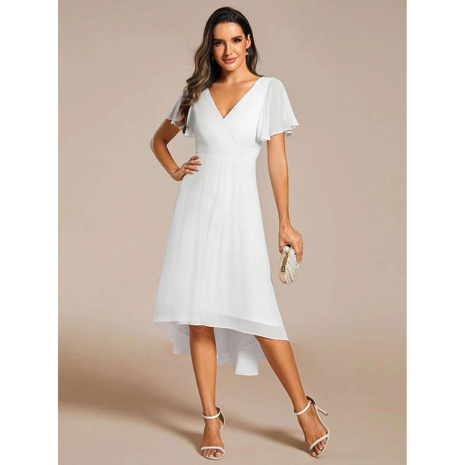 Vestido largo blanco gasa GENERICO