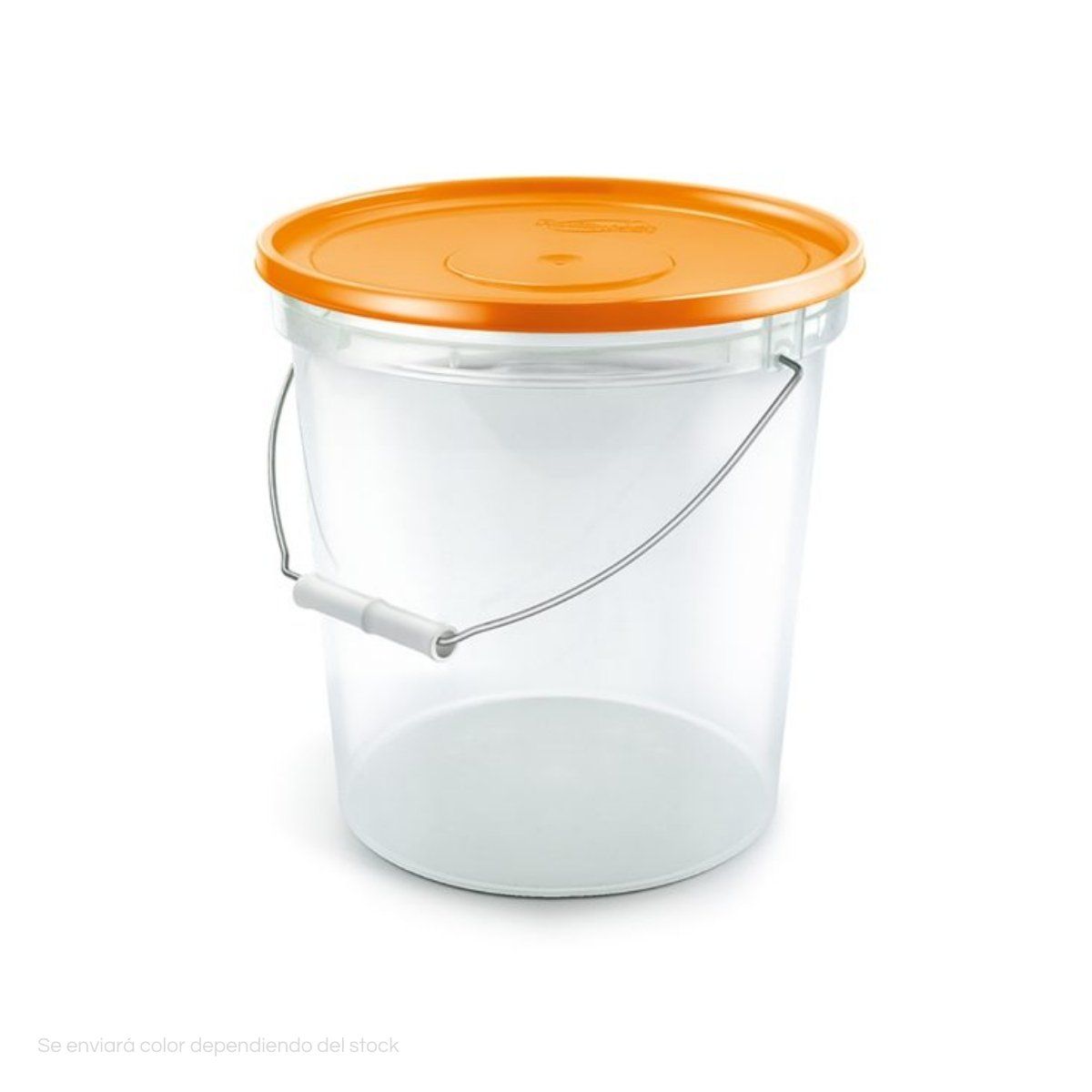 POLINPLAST - Balde Transparente 8L con Tapa de Color