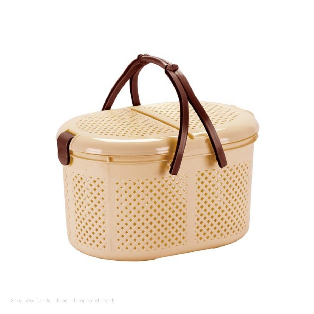 POLINPLAST - Cesto Picnic con Tapa y Asas Resistentes