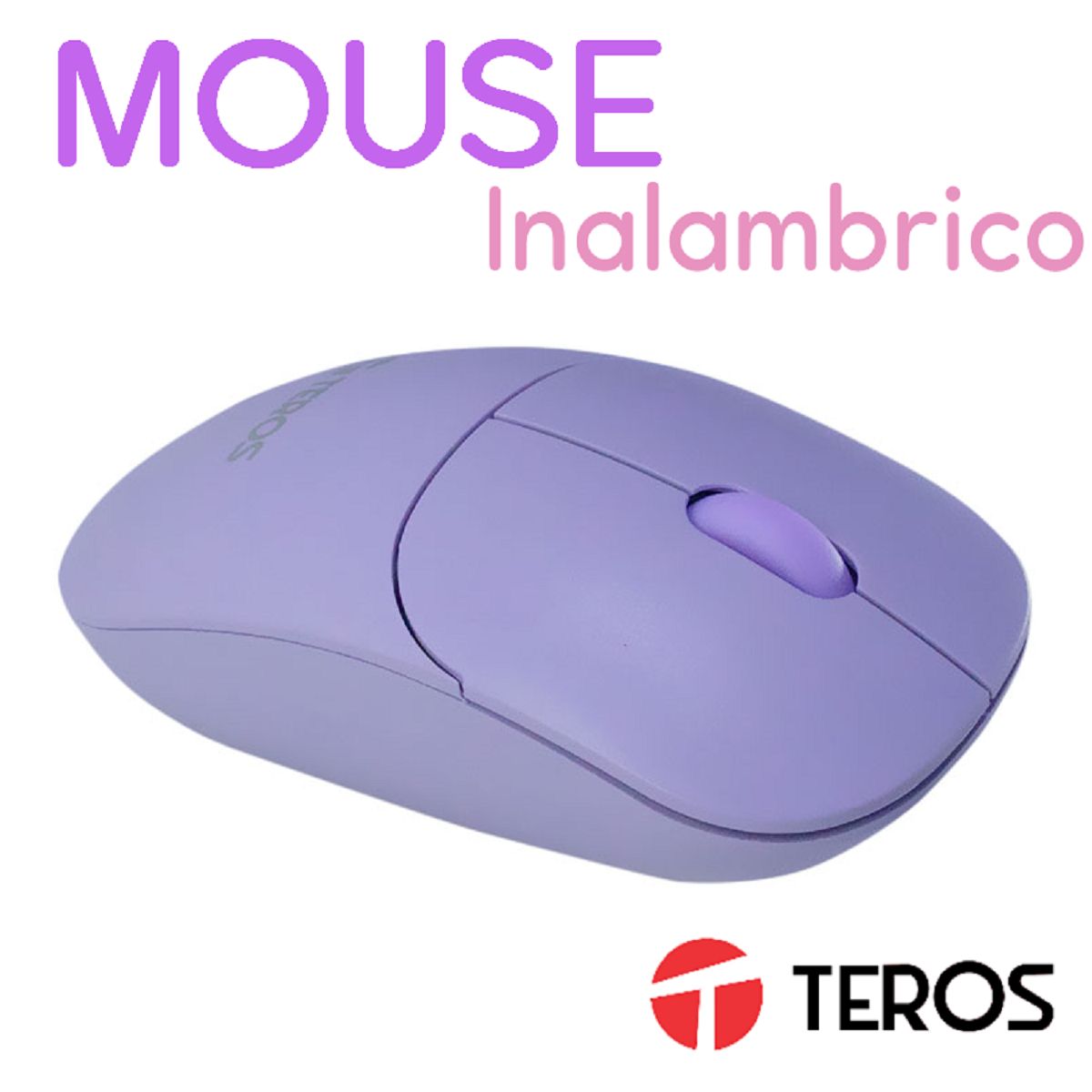 TEROS - Mouse TEROS TE1219S color LILA, conexion inalambrica 1000DPI 3 botones