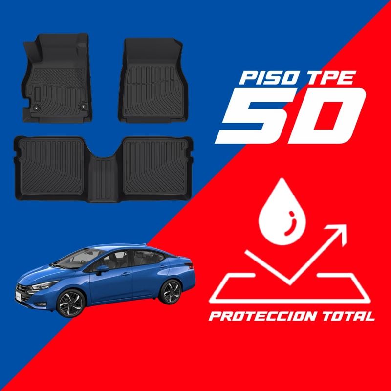 GENERICO - PROTECTOR CUBRE PISO 5D NISSAN ALMERA VERSA 2022 - 2024