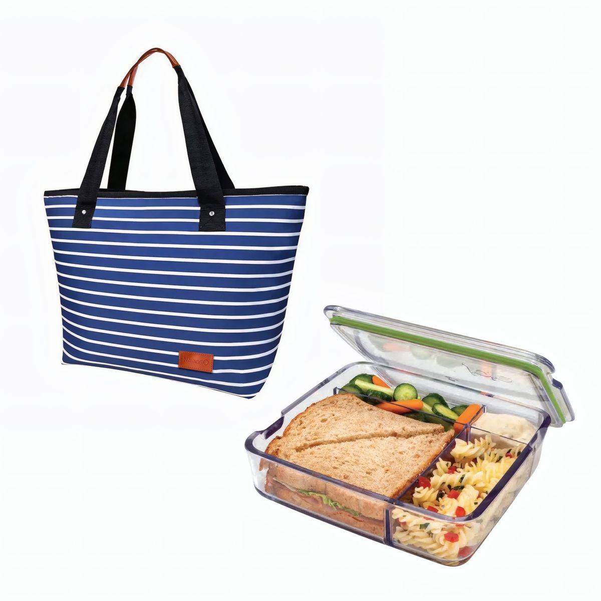 JOIE - Set Contenedor lonchera Bento verde + Bolso Térmico impermeable 18L