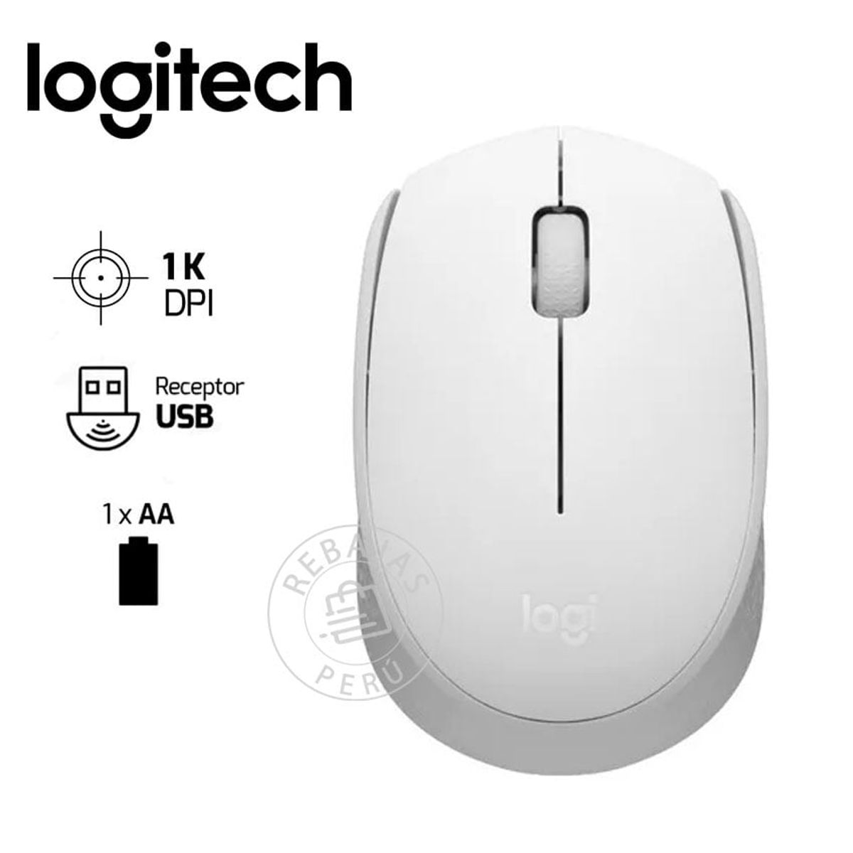 LOGITECH - Logitech M170 Wireless Ratón Inalámbrico Blanco de Alta Precisión