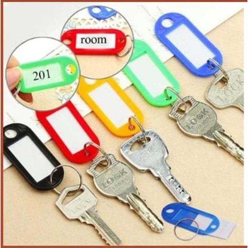 GENERICO - Pack 10 llaveros con identificador de plástico