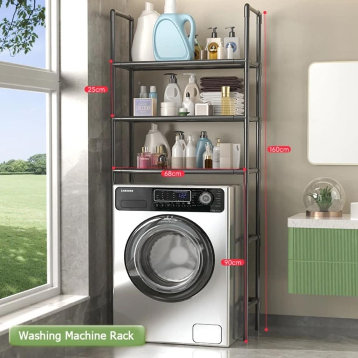 GENERICO - Organizador de Lavanderia Estante de Lavadora Multifuncional 3 Niveles