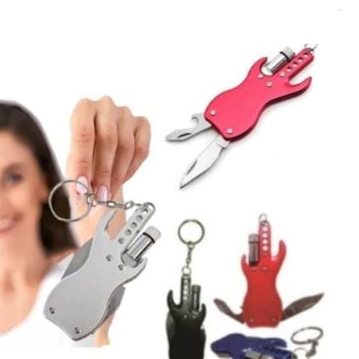 GENERICO - llavero 3 en 1 con abridor de botellas y mini linterna