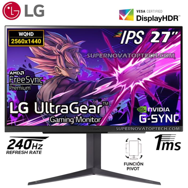 LG - MONITOR GAMING LG 27GR83Q-B 27 UltraGear IPS 2K QHD 240Hz 1ms