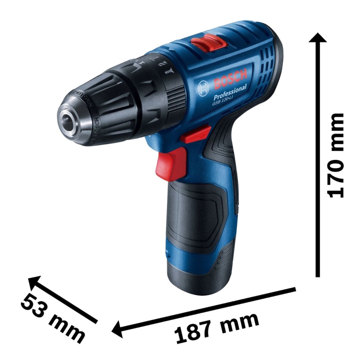 BOSCH - Taladro atornillador GSB 120-LI + 23 accesorios Bosch